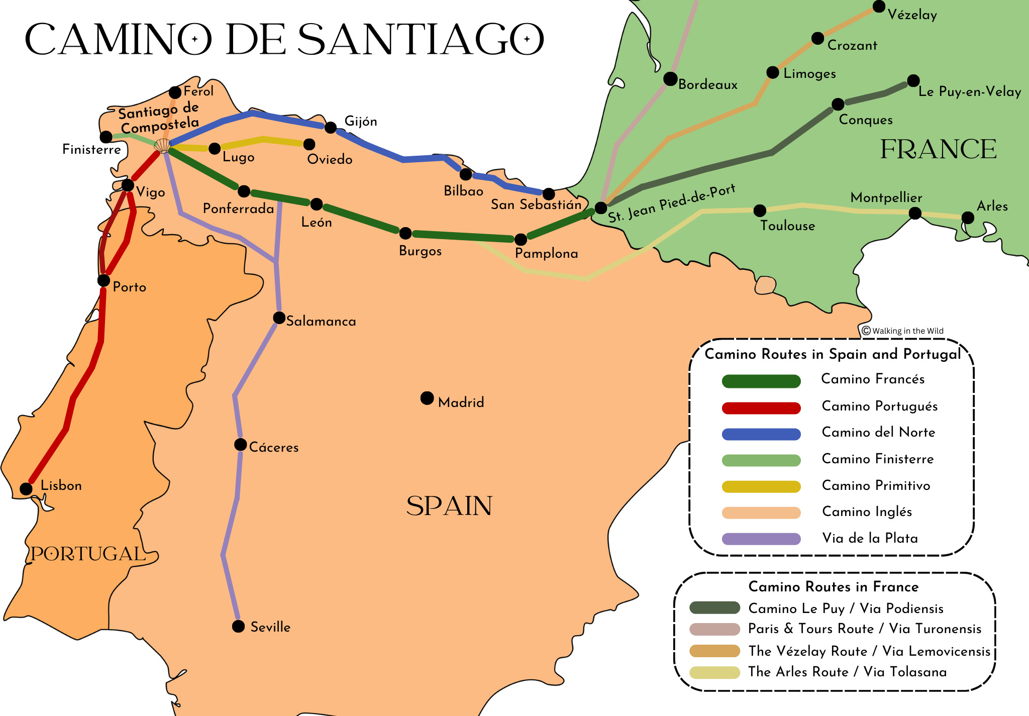 Camino de Santiago map